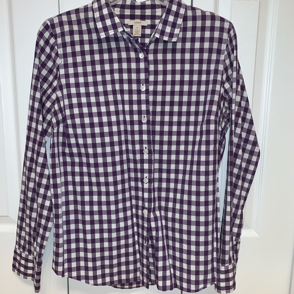 COPY - J.Crew Purple Gingham Shirt Size 12